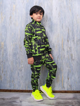Kids Urban Tracksuit – Neon Green Street Art Print